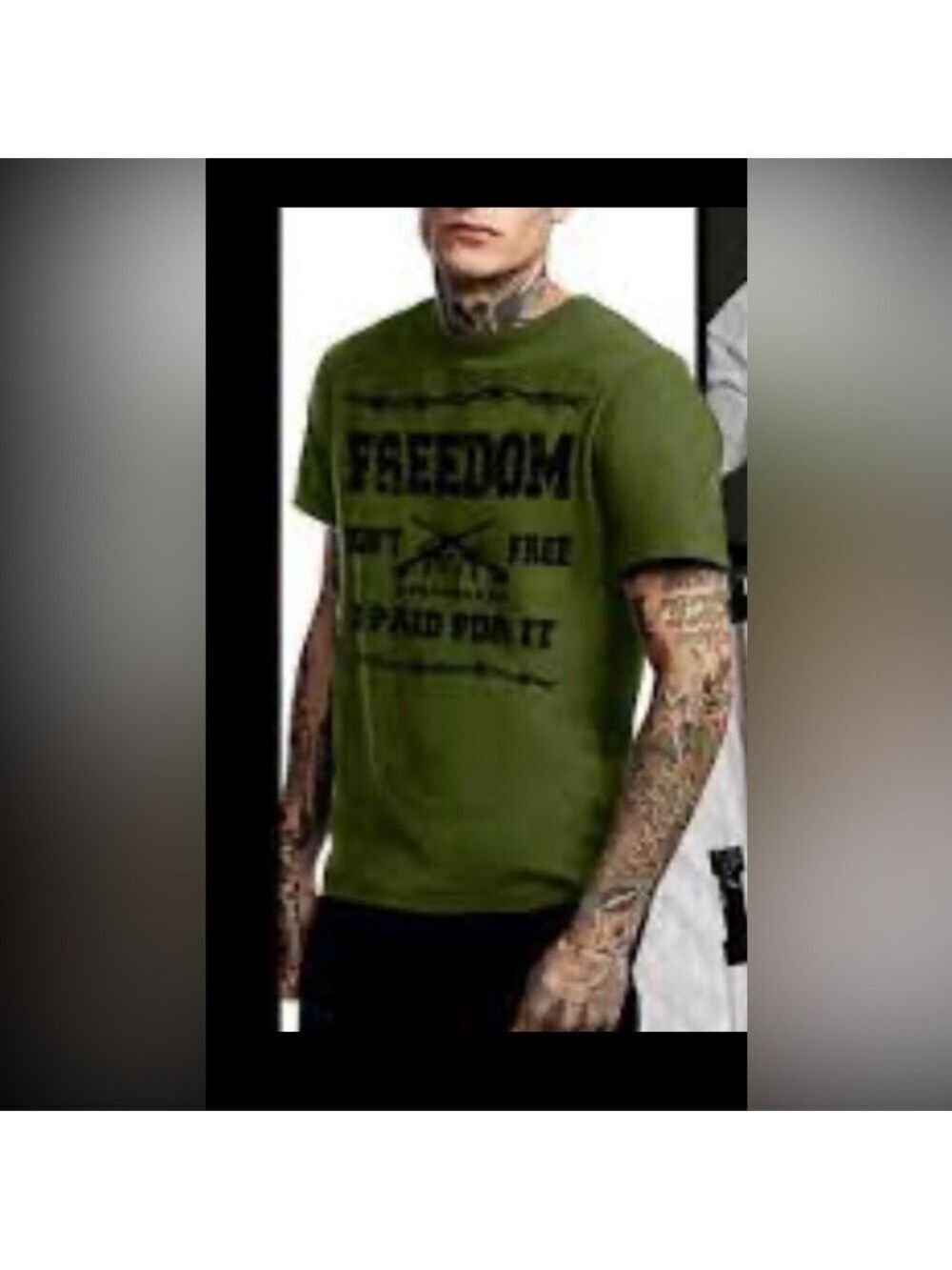 Gildan 'Freedom Is Never Free' Men's Graphic Short Sleeve T-Shirt